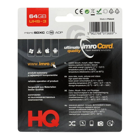 IMRO microSD 64GB UHS-III inkl. Adapter