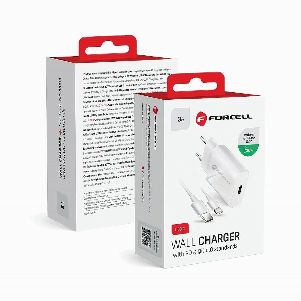 Universal Forcell Kabel Lightning+USB-C Adapter 20W
