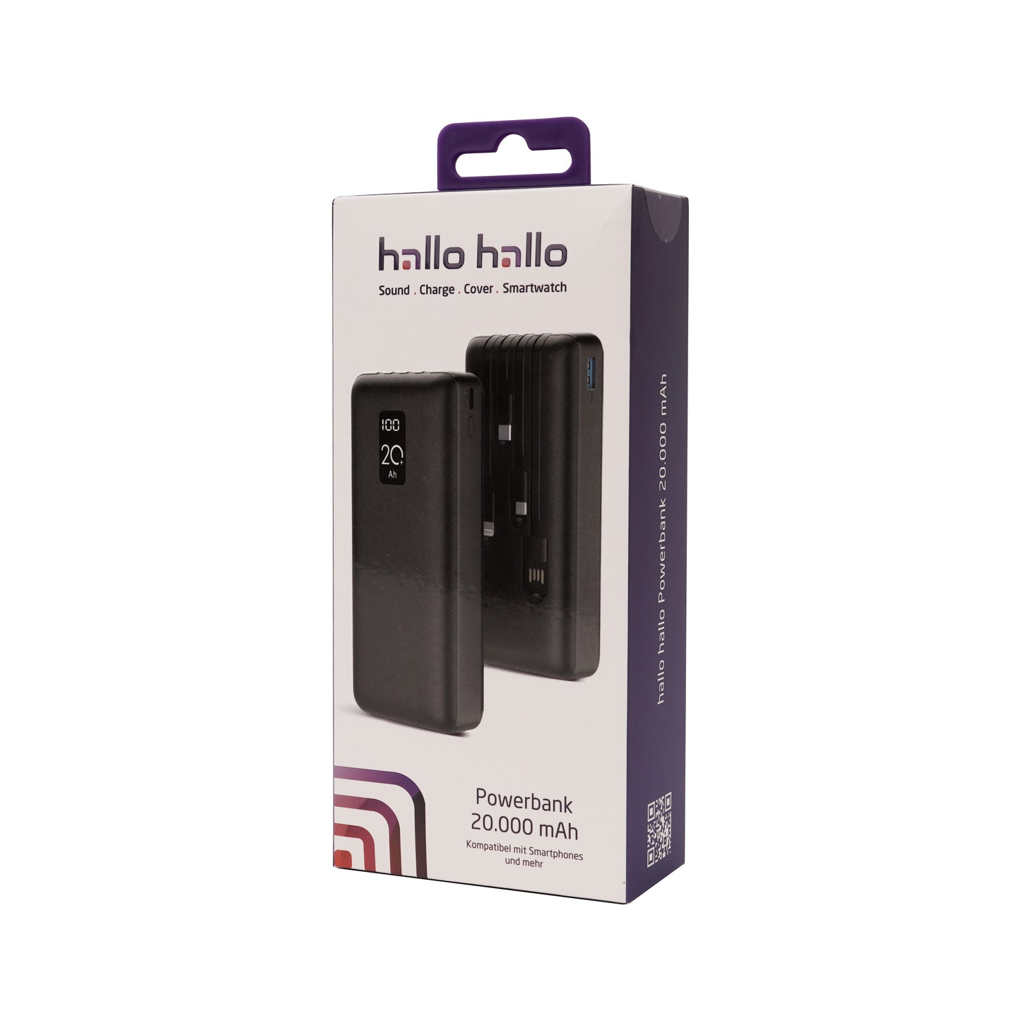 hallo hallo Power Bank Universal 20000mAh USB-A, USB-C, Micro-USB und Lightning mit Quick Charge