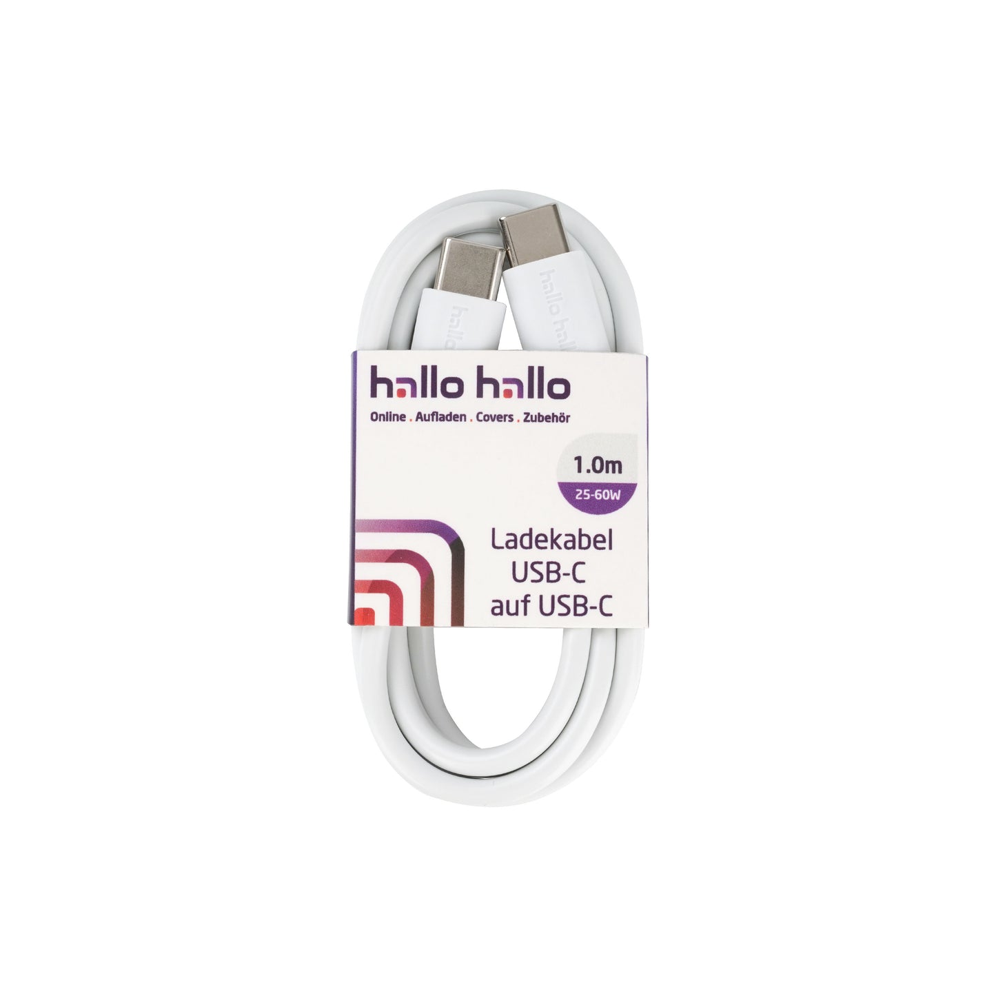 hallohallo Universal Lade-Datenkabel USB-C auf USB-C 25-60W