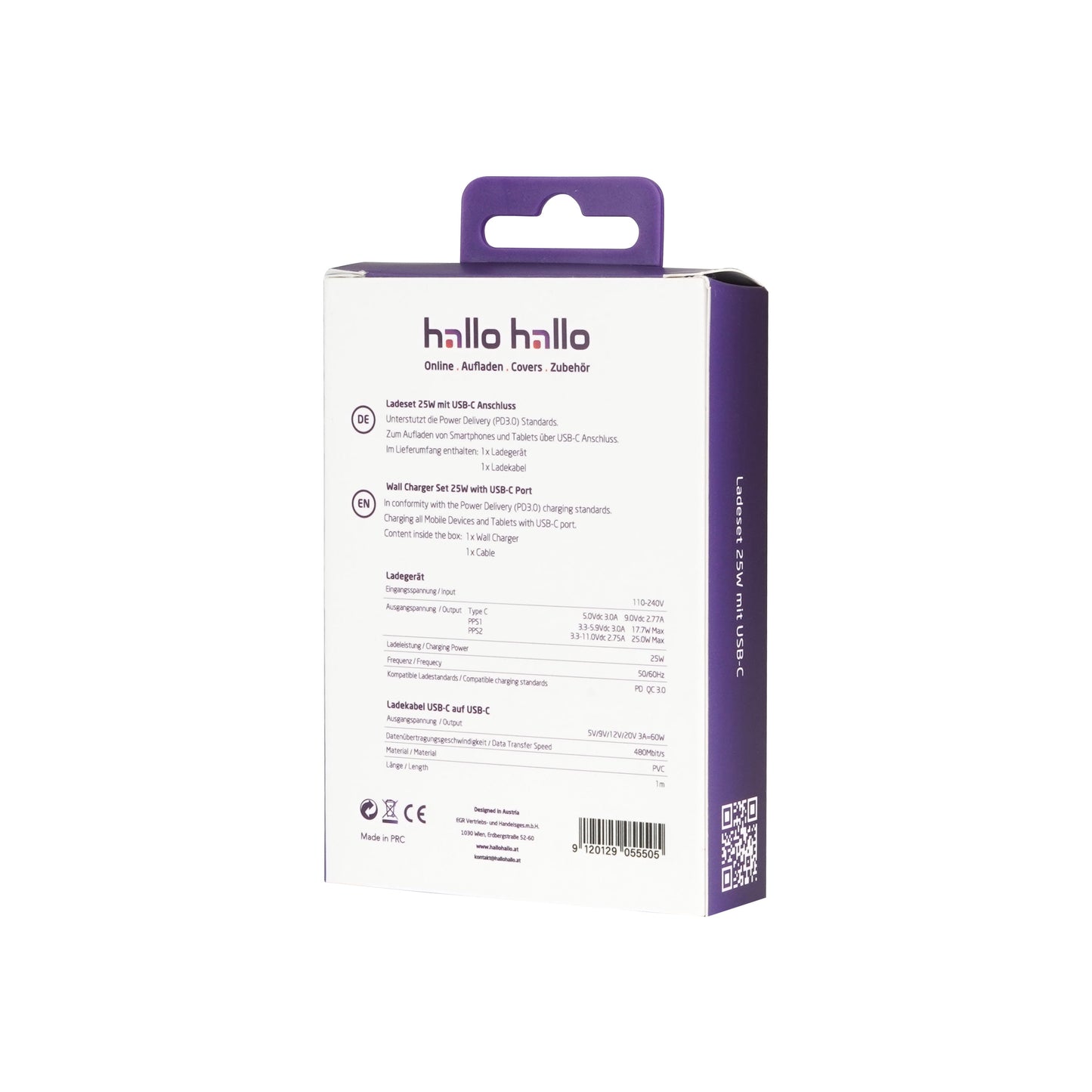 hallohallo Universal Ladeset USB-C 25W