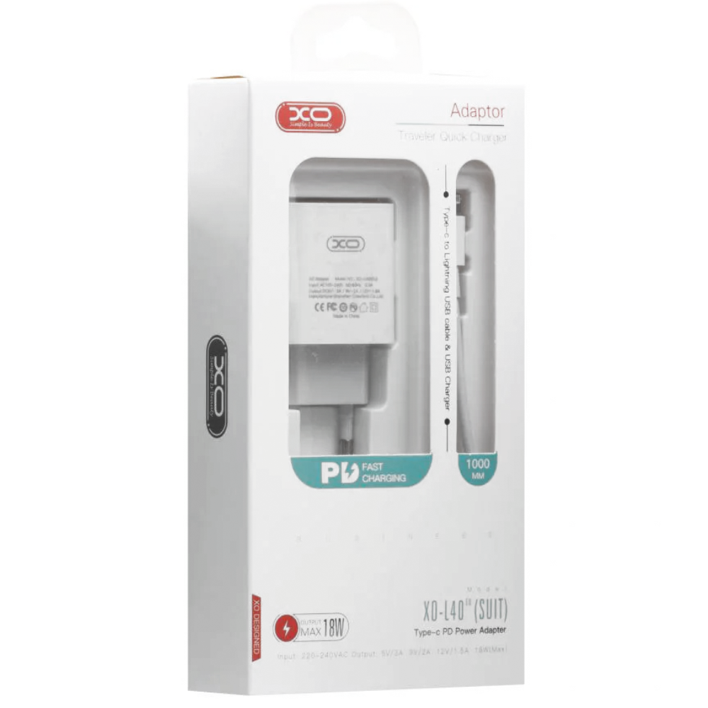 Universal 2in1 Power Adapter Micro USB-C + Datenkabel Lightning 18W